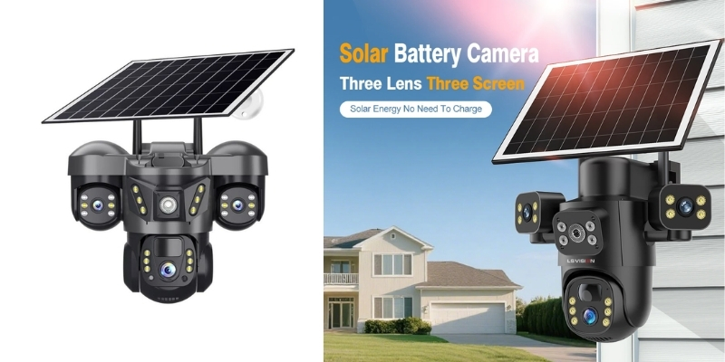 V380 3 Lens Solar Wifi Camera